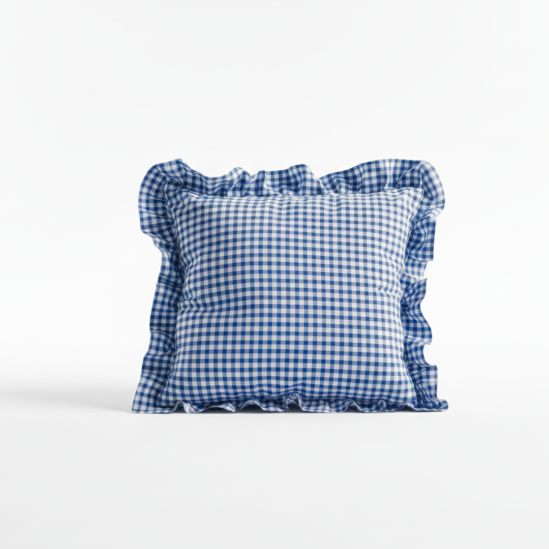Soot Studio Cotton Blend Checked Cushion Covers Pack of 2, Size 16x16 inches
