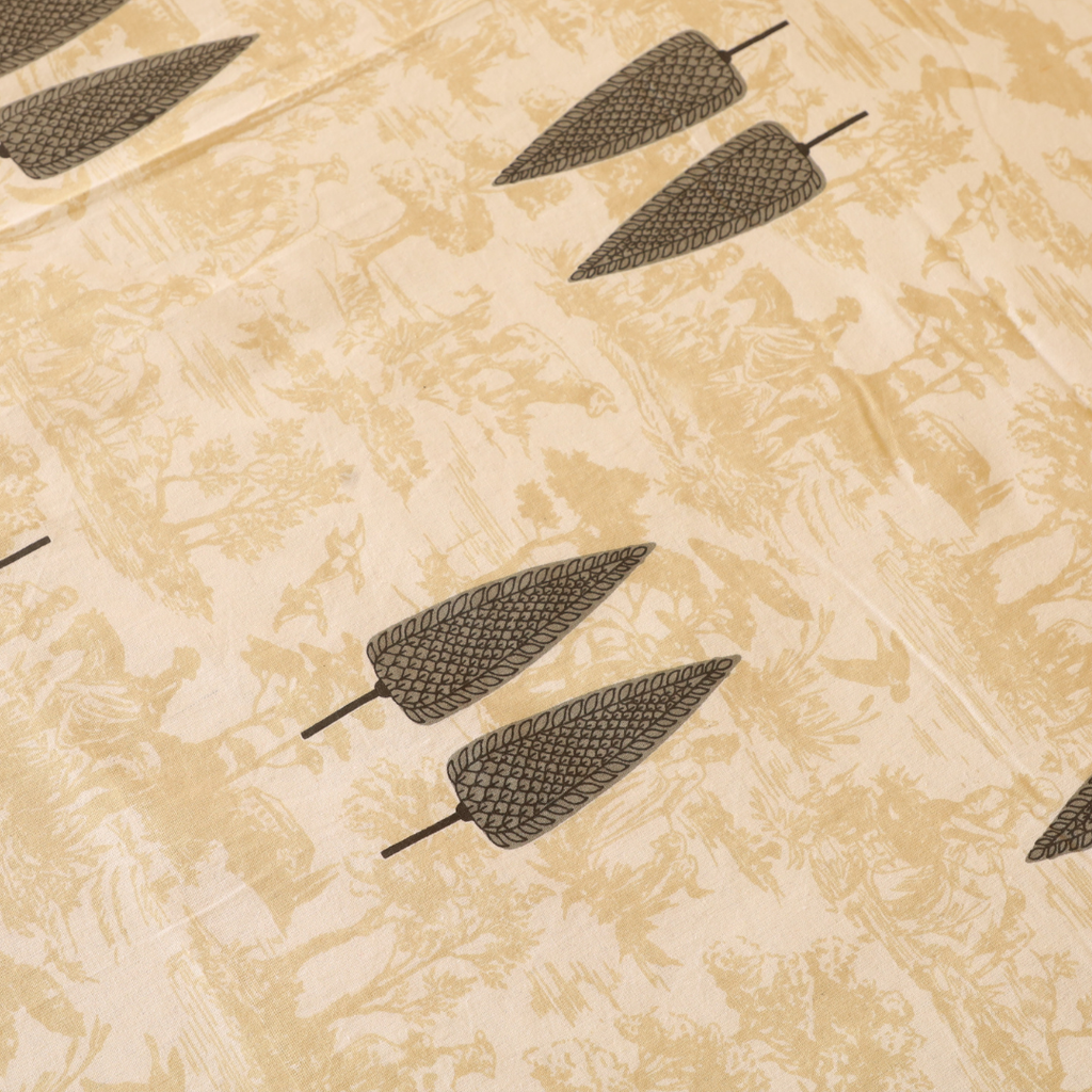 Soot Studio Char Bagh Hand block Print Cotton Bedsheet with 2 Pillow Covers 210 TC Size 100x108