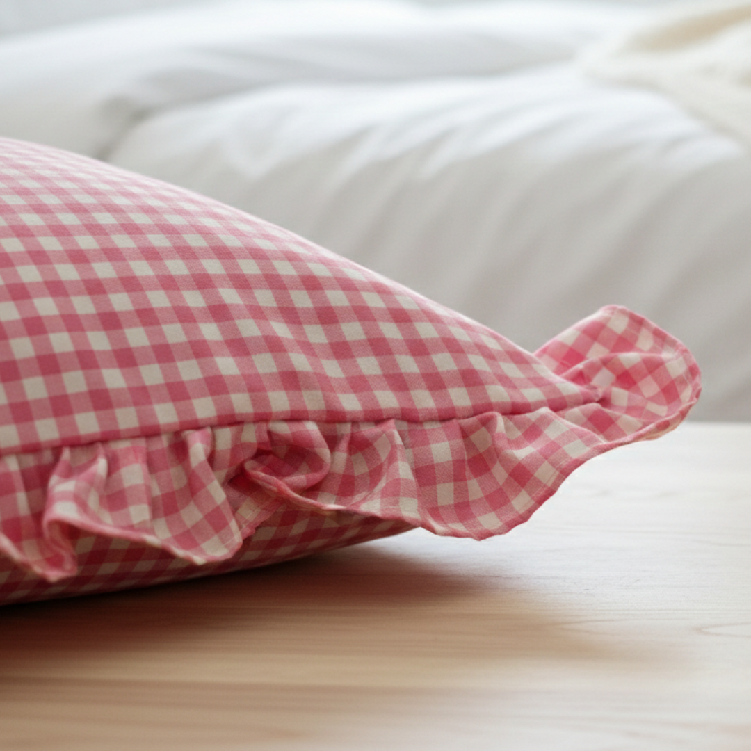 Soot Studio Cotton Blend Checked Pillow Covers Pack of 2, Size 27x18 inches