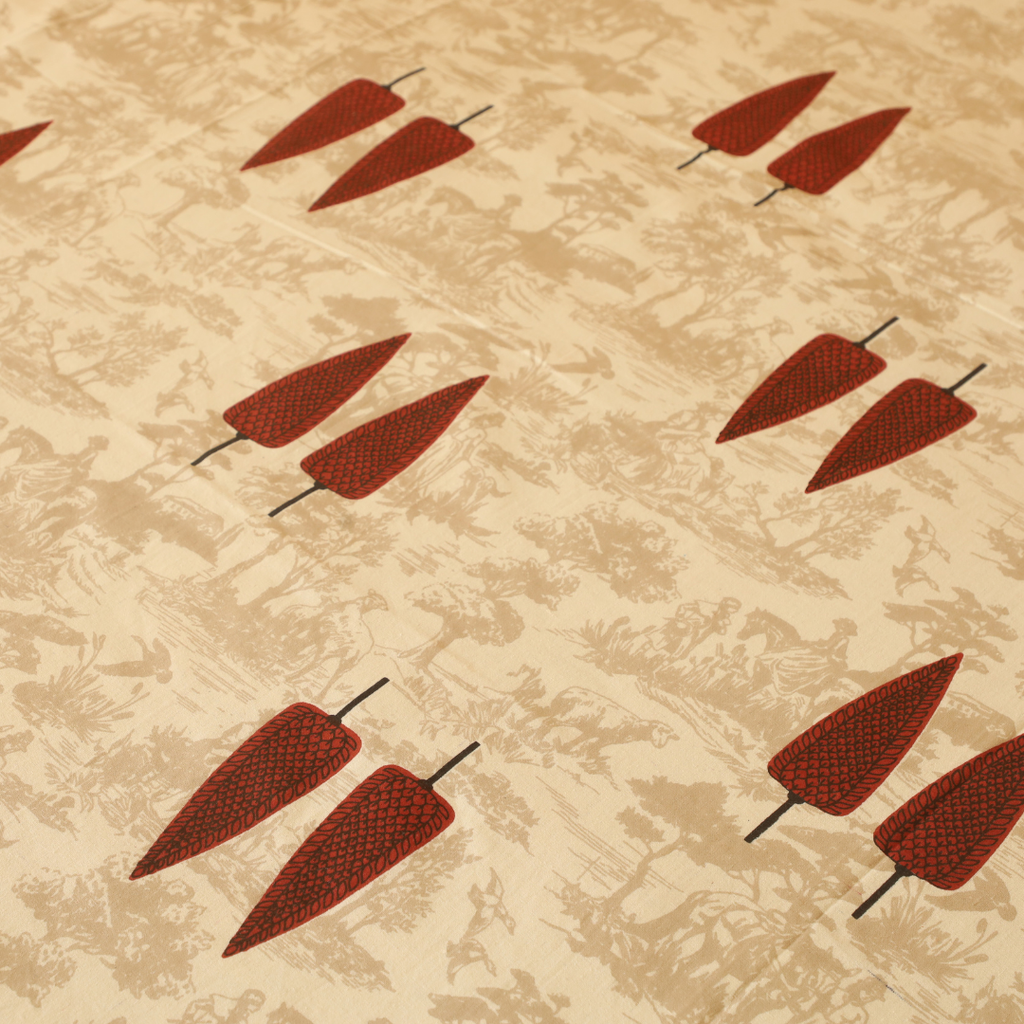 Soot Studio Char Bagh Hand block Print Cotton Bedsheet with 2 Pillow Covers 210 TC Size 100x108