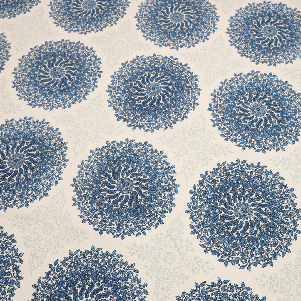 Soot Studio Floral Mandala Hand block Print Cotton Bedsheet with 2 Pillow Covers 210 TC Size 100x108