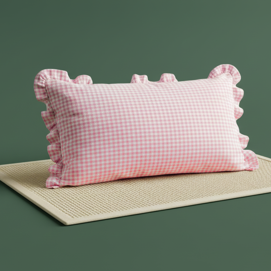 Soot Studio Cotton Blend Checked Pillow Covers Pack of 2, Size 27x18 inches