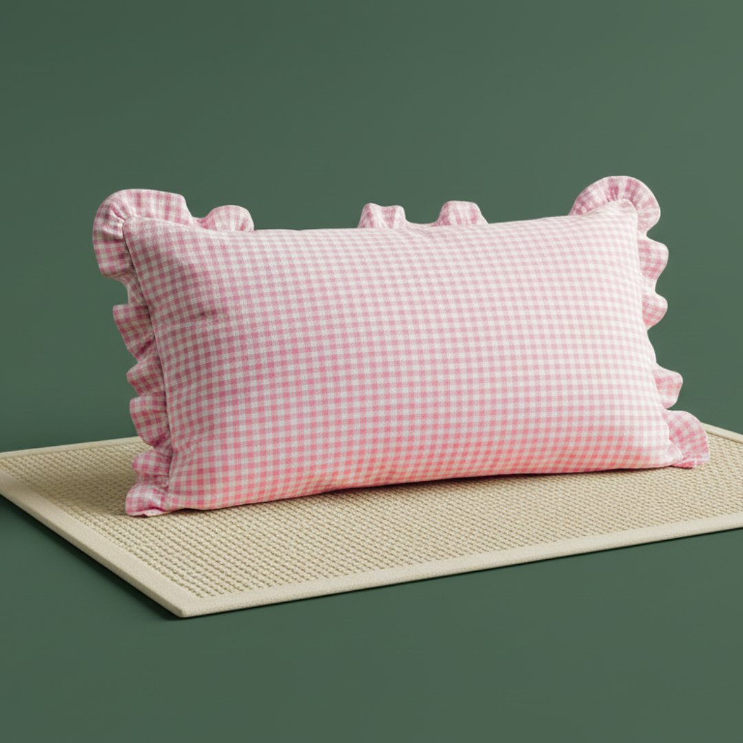 Soot Studio Cotton Blend Checked Pillow Covers Pack of 2, Size 27x18 inches